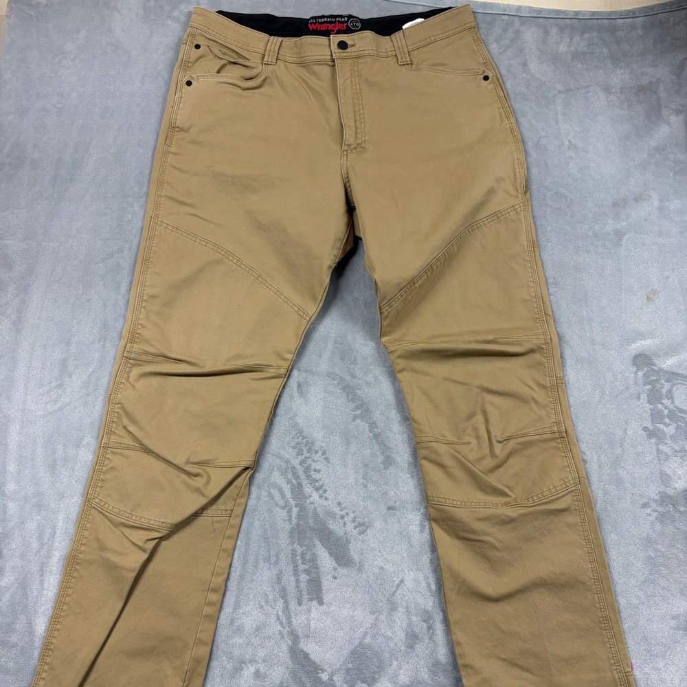 Wrangler ATG All Terrain Gear Mens 38x32 Tan Canvas Double Knee Utility Pants